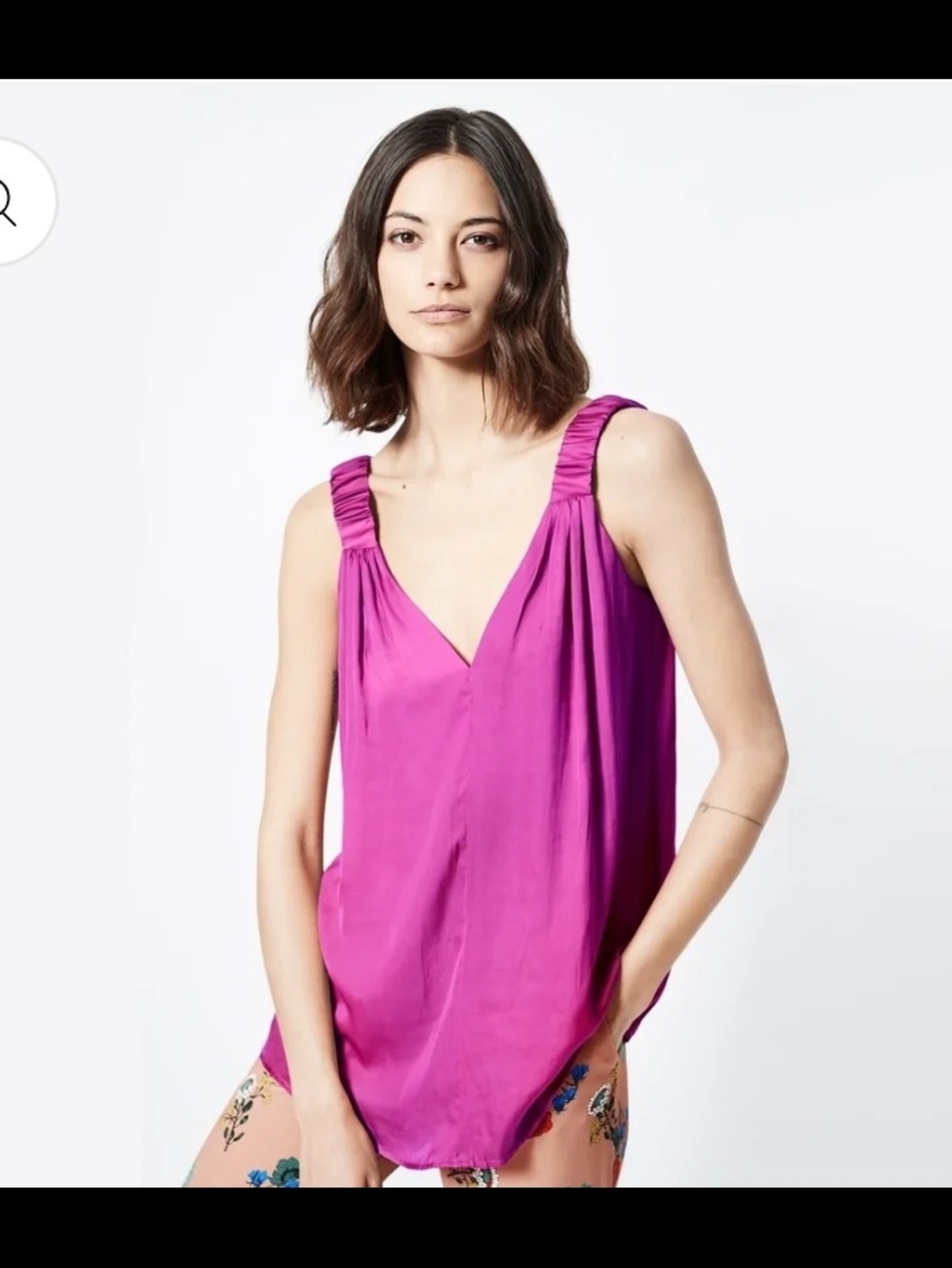 Smythe Elastic Strap Camisole in Violet